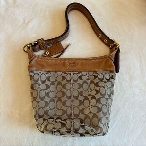 Coach Bleecker Bucket Y2K Signature Canvas and Leather Shoulder Bag